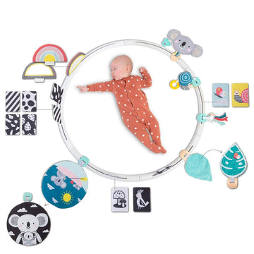 Taf Toys All Around Me Activity Hoop | Developmental Hoop, Prefect for Newborns and up, with 24 Developmental Activities. Design