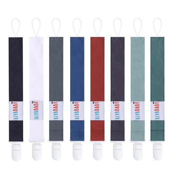 Alvababy Pacifier Clips 8 Packs Paci Clip Holder Leashes Binky For Neutral Baby Boys And Girls Fits Binkie Styles,Baby Teethers