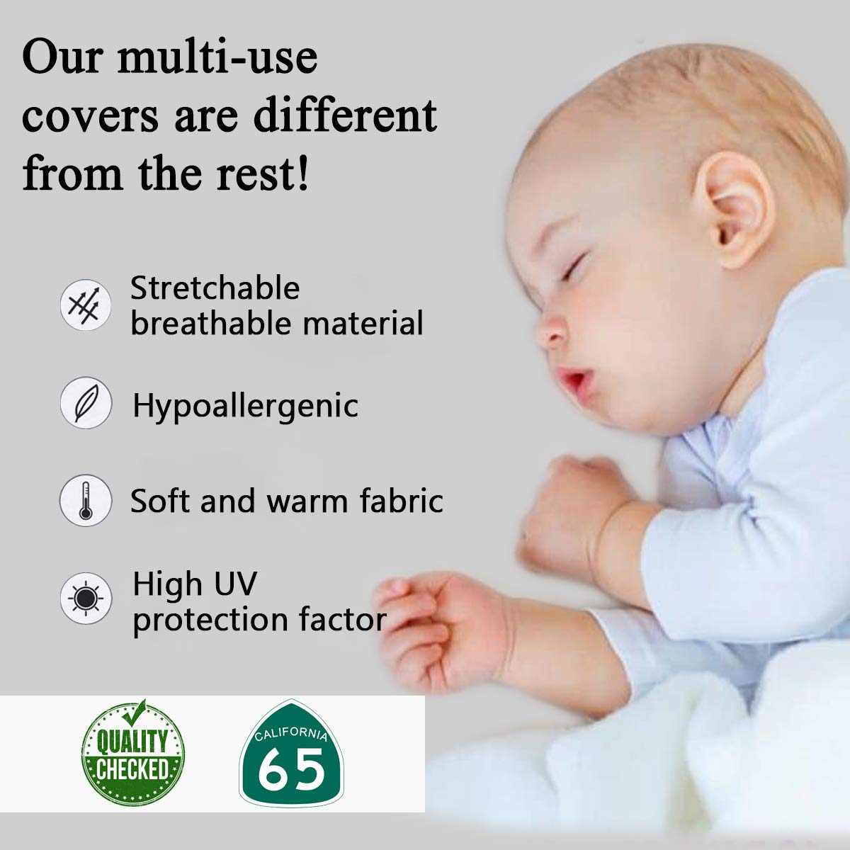 Nursing Cover For Baby Breastfeeding, Newborn Essentials Breathable Car Seat Covers Up For Babies Boy Girl Infant Added Privacy