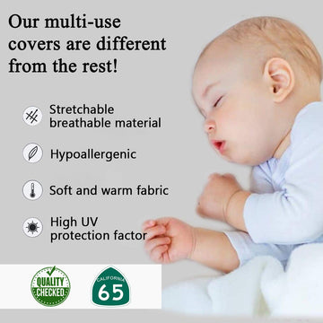 Nursing Cover For Baby Breastfeeding, Newborn Essentials Breathable Car Seat Covers Up For Babies Boy Girl Infant Added Privacy