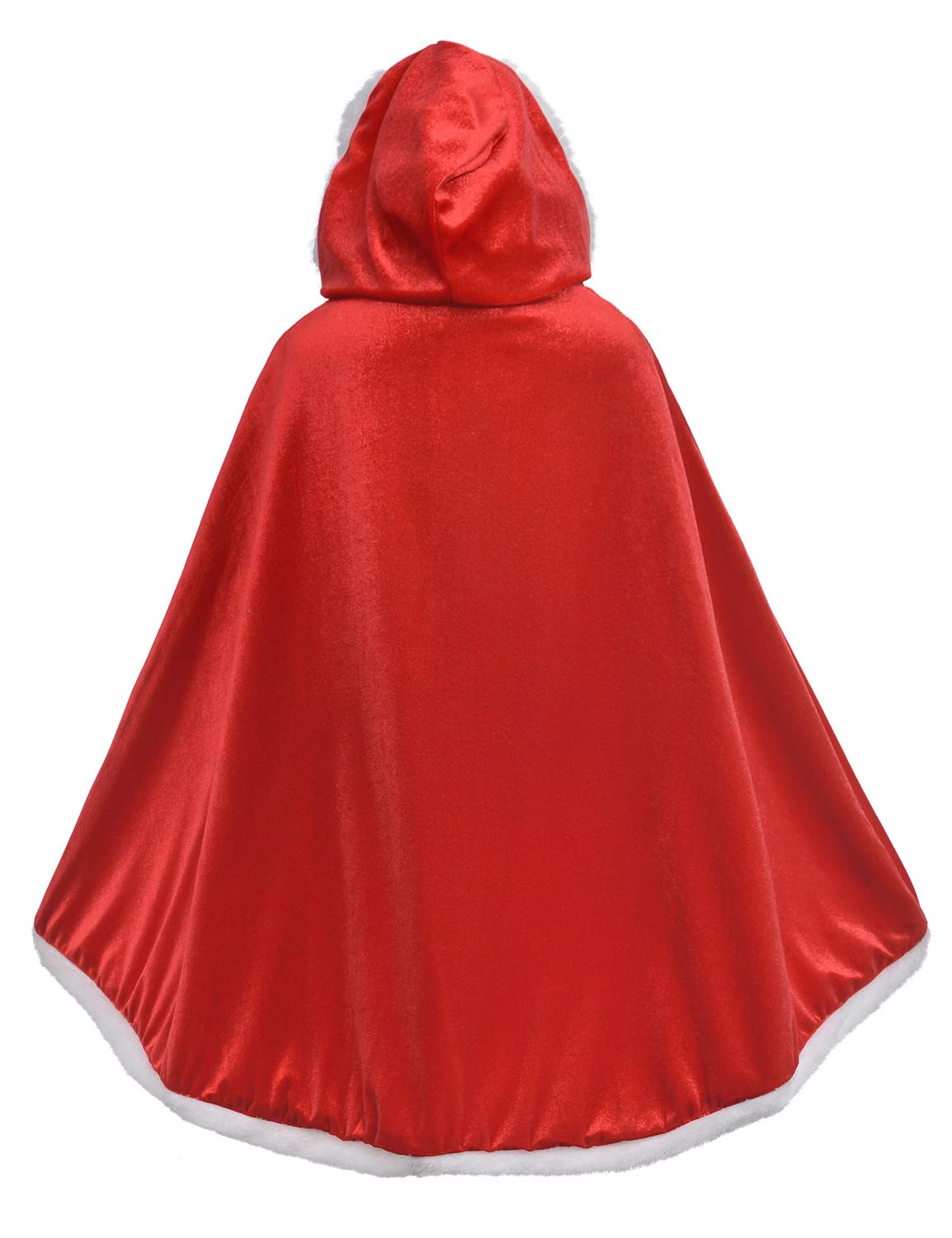 Little Red Riding Christmas Fur Princess Cape Hood Cloaks Costume For Girls 3-4 Years(110Cm)