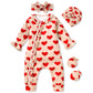 Aalizzwell 0-3 Months Newborn Baby Girls Valentines Day Romper Infant Winter Clothes Coming Home Outfit Heart Clothing Red
