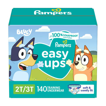 Pampers Training Pants - Easy Ups Boys & Girls Bluey - Size 2T-3T, 140 Count, Children'S Potty Underwear (Packaging May Vary)