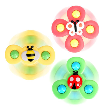 3Pcs Suction Cup Spinner Toys For 1 2 Year Old Boys|Spinning Top Baby Toys 12-18 Months|First Birthday Baby Gifts For 1 Year Old