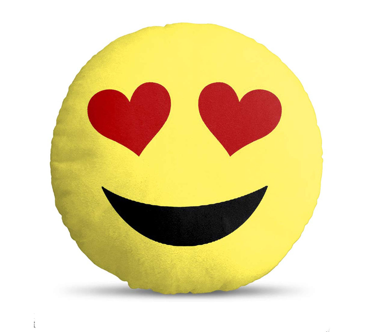 sleep natures Velvet Smiley Emoji Cushion  14x14 Inch, Multicolor