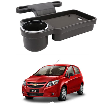 Oshotto (FT04) Foldable Car Auto Headrest Rear Back Seat Table Drink Food Cup Tray Holder Compatible with Chevrolet Sail  Blac