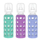 Lifefactory Glass Baby Bottles With Silicone Protection - 3-Pack, 9 Ounce Bottles, (1- Kale, 1- Grape & 1- Blueberry)