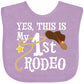 Inktastic Yes, This Is My 1St Rodeo- Cowboy Hat With Red Band, Lasso Baby Bib Lavender 35612