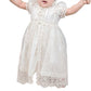 Glamulice White Baby Girl Party Dress Christening Baptism Gowns 6-12 Infant Church First Birthday Pageant Dresses Satin Newborn