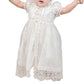 Glamulice White Baby Girl Christening Outfit Christening Baptism Dresses Lace Princess Bow Formal Gown 6-12 Newborn First Birthd