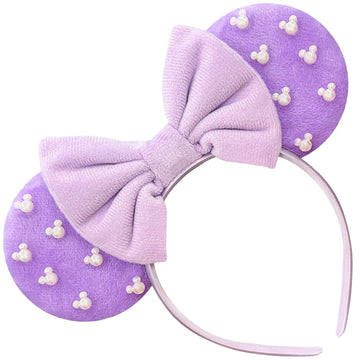 Trnerm Purple Large Size Fuzzy Mouse Ears Headband For Women, Plus-Size Park Ears Headband, 1 Count (Pack Of 1), Perfect For Par