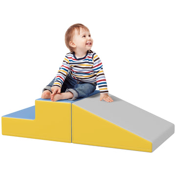Soozier 2 Piece Climb And Crawl Activity Play Set, Soft Secure Foam Playset For Toddler, Preschooler, Indoor Play, Baby Learning