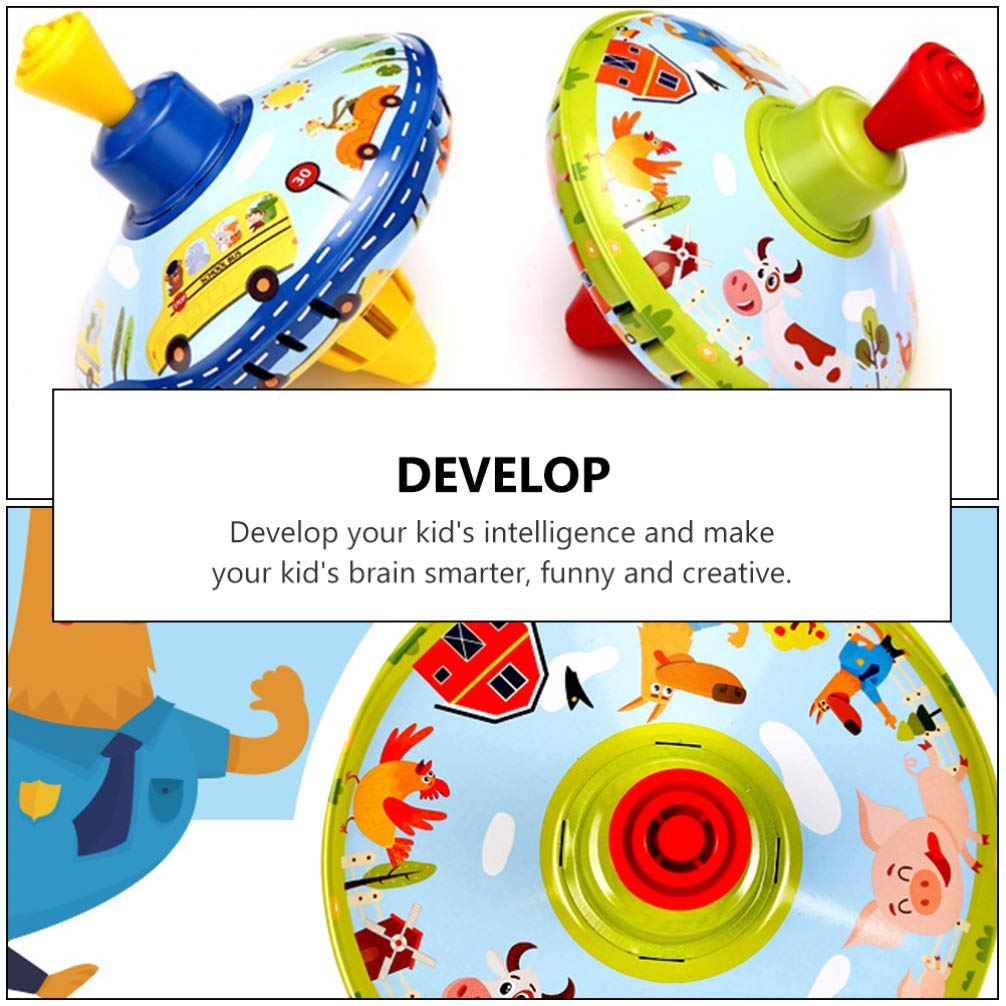 1Pcs Toddler Traditional Spin Tops Traditional Iron Spinning Tops Toys For Girl Boy Educational Kindergarten Toys Party Favors