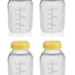 Medela Breast Milk Collection Storage Feeding Bottle W/Lid 5 Oz/ 150 Ml X4