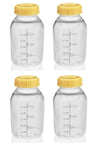 Medela Breast Milk Collection Storage Feeding Bottle W/Lid 5 Oz/ 150 Ml X4