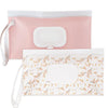 eoscasely Wipe Dispenser and Wipes Container, 2 Pack Reusable Wipes Holder and Travel Wipes Case, Refillable Pouch for Baby Esse