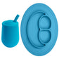 ezpz Mini Mat (Blue) + Mini Cup + Straw (Blue) - Toddler essentials straw cup and mat-New Condition