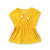Douhoow Toddler Baby Girls Swim Cover-Up Beach Sundress Summer Poncho Rash Guards (Yellow, 6-12M)