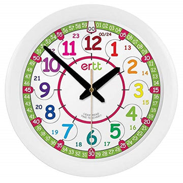ertt Teaching Wall Clock - Learn The Time Wall Clock - Kids Analog Clock for Classroom, Playroom, Bedroom, Educational Room Deco