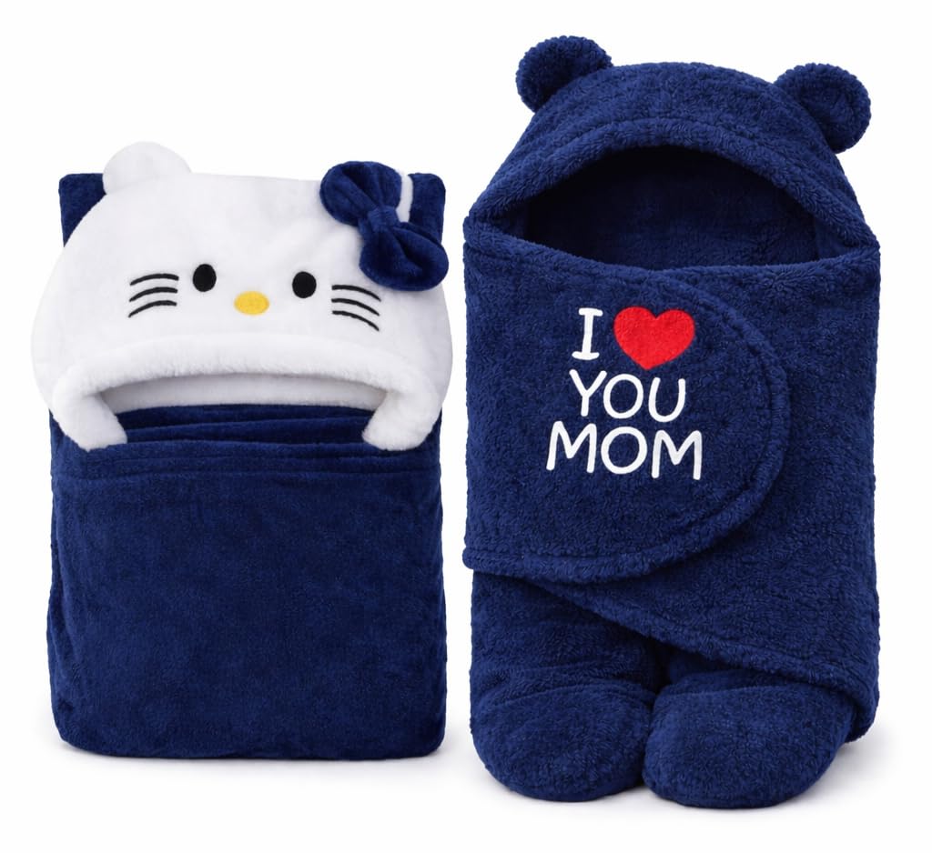 First Kick Baby Blanket Newborn Gift Pack Of Swaddle Wrapper, 09 Months, Length 68 Cm X Width 68 Cm, Pack Of 2 Pcs.