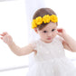 Fmeida Baby Girls Headband Summer Cute Hairband Flower Crown Hair Accessories Yellow