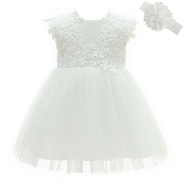 Coozy Baby Girls Dress Infant Princess Christening Baptism Party Birthday Formal Dress (Ivory (Style 2), 18M/16-20Months)