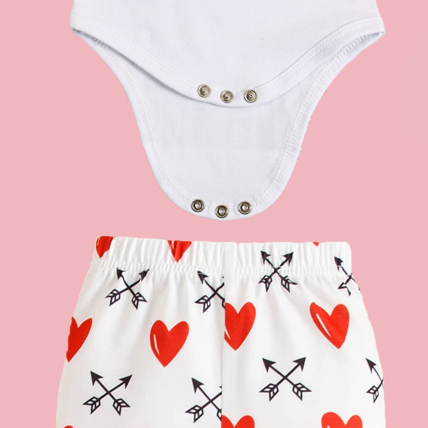 Vaiziq Baby Boys' Valentine'S Day Outfit (0-3Months) - Cotton Coordinated Set With Heart Pattern