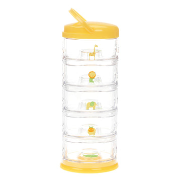 Innobaby Packin' Smart Stackable And Portable Storage System For Formula, Baby Snacks And More. 5 Stackable Cups In Mango Sorbet