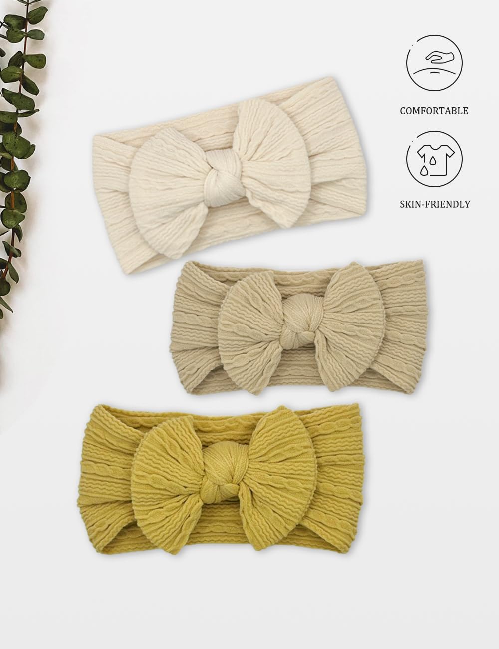 Zurlefy Rust Baby Headbands Bows, Brown Nylon Headband Bow For Baby Girls Infant Head Wraps Newborn Toddler Unisex Gifts(03H-05)