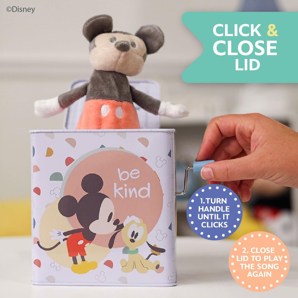 KIDS PREFERRED Disney Baby Mickey Mouse Jack in The Box Musical Toys for Babies and Toddlers, Plays The Mickey Mouse March    Mi