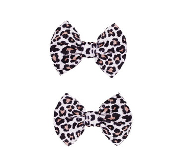 Baby Girls Leopard Bow hairpin girls leopard bow Hair Accessories for women.(FJ65-1)