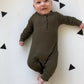 Eghunooy Baby Boy Girl Solid Color One Piece Romper Jumpsuit Outfits Clothes (Newborn) Army Green