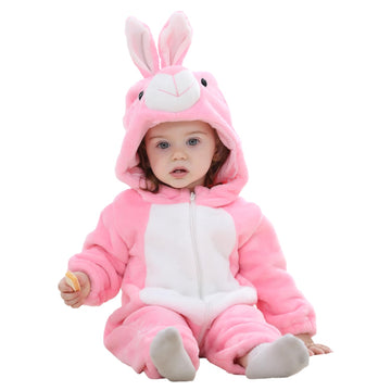 Fhsfdzsw Unisex Bunny Baby Costume,Baby Flannel Animal Halloween Onesie Pajamas Home Clothing