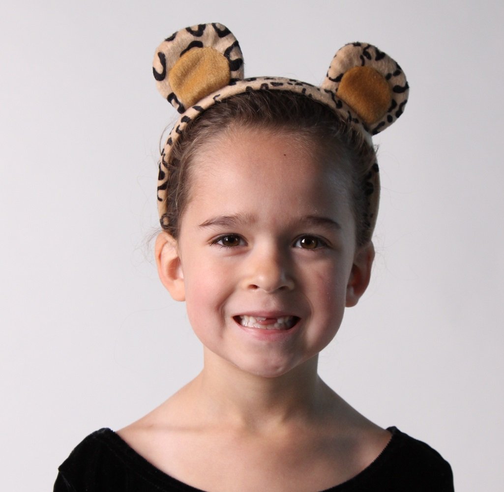 Making Believe Kids Plush Leopard Headband Ears & Tail Jungle Safari Dressup Costume Set
