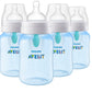 Philips Avent Anti-Colic Bottle With Airfree Vent, 9Oz, With Flow 2 Nipples, 1M+, 4Pk, Blue, Scy703/24