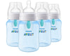 Philips Avent Anti-Colic Bottle With Airfree Vent, 9Oz, With Flow 2 Nipples, 1M+, 4Pk, Blue, Scy703/24