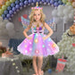 Genafy Girls Unicorn Sparkly Dress Light Up Halloween Christmas Decorations Birthday Party Princess Outfit Kids 3 4 Year Old Gir