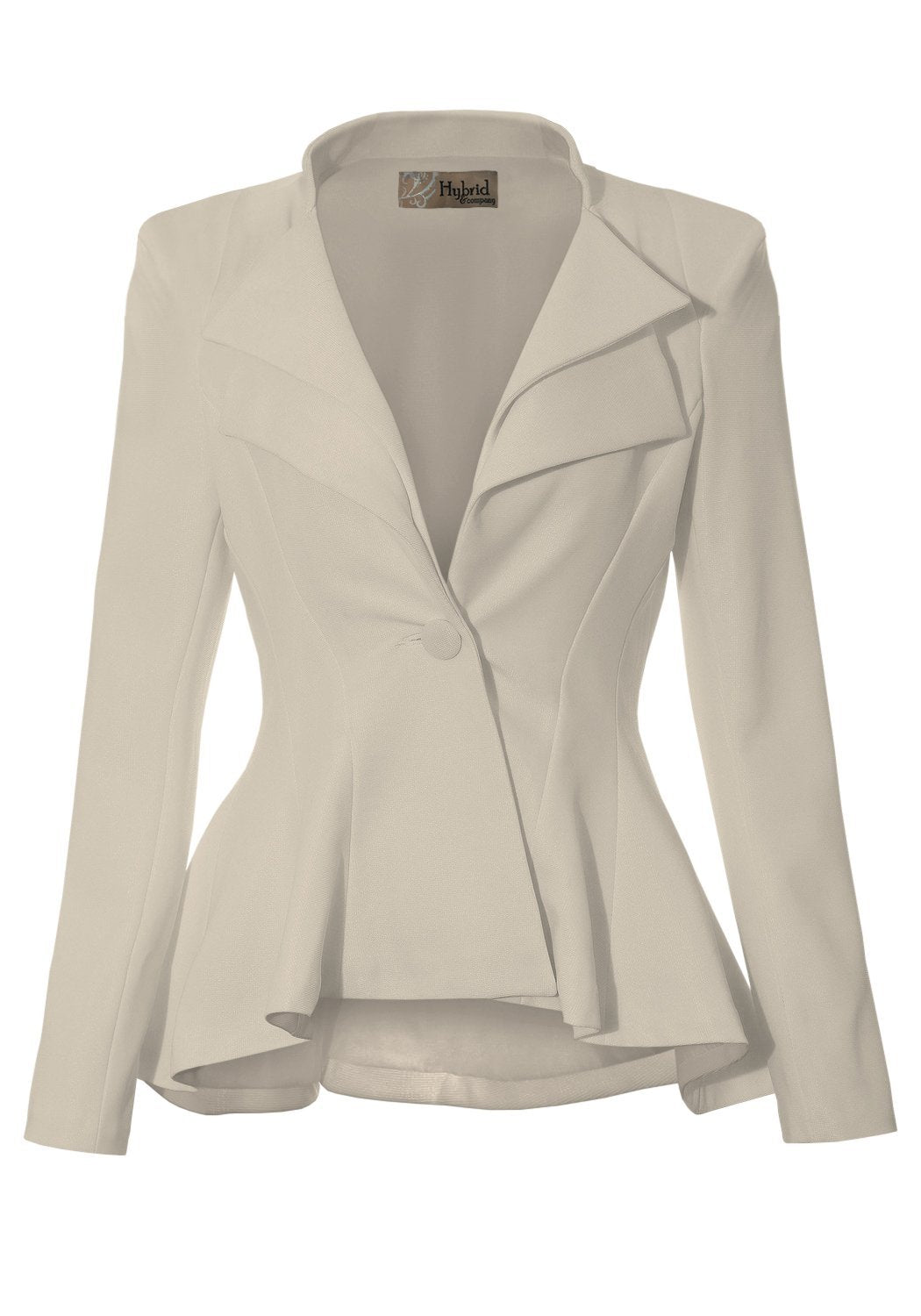 Women Double Notch Lapel Office Blazer Jk43864 1073T Stone 1X