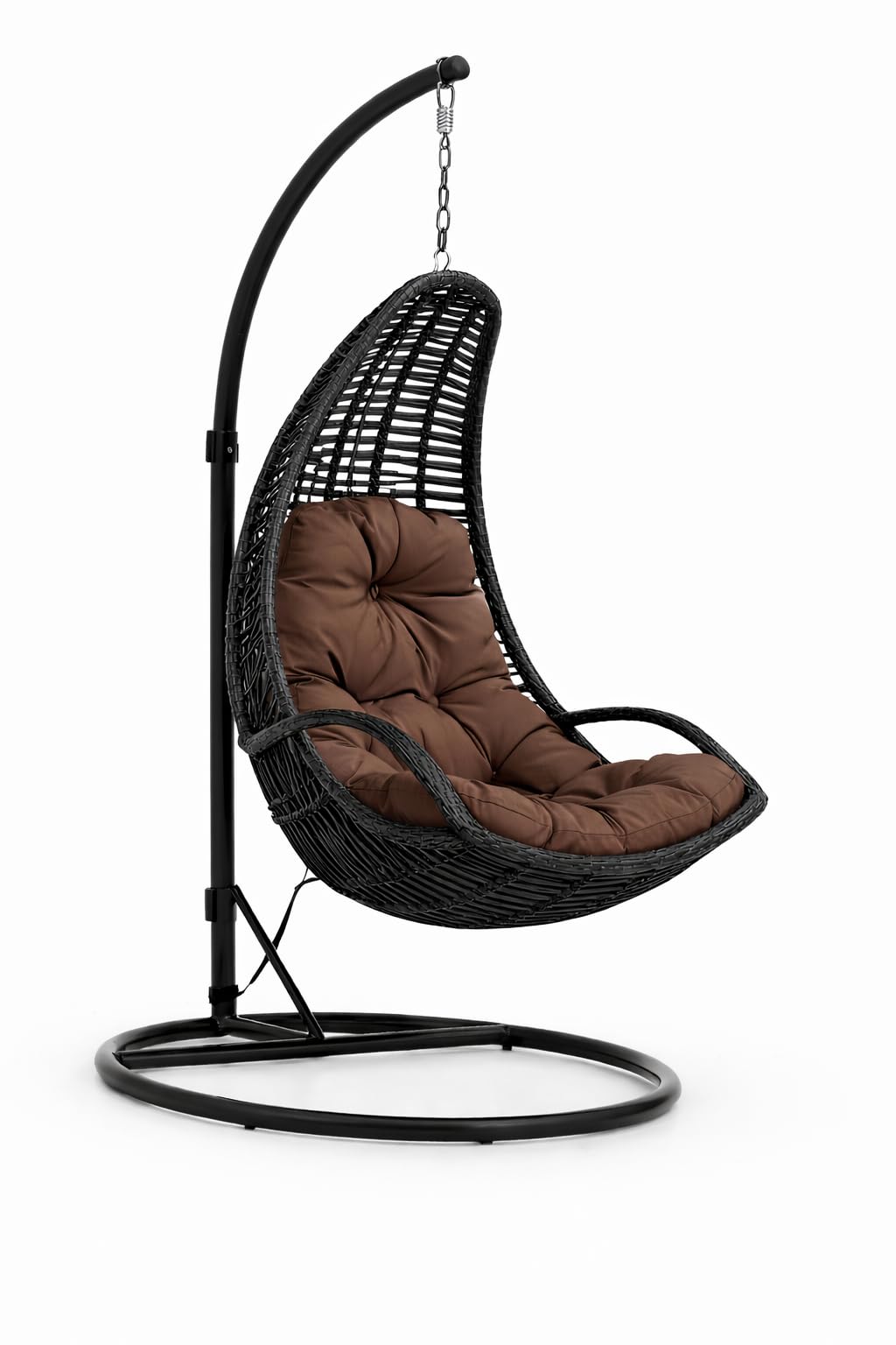 Soft Hanging Swing Chair Cushion | Thick Tufted Basket Chair Seat Pad with Back Support | Plush Polyester Fabric Cushion for Ind
