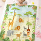 FRIDO Baby Blanket, ABC Animal Print, Cotton, Soft and Skin Friendly, All Season, Multicolor, 85 x 110 CM, 04 Years (Pista)