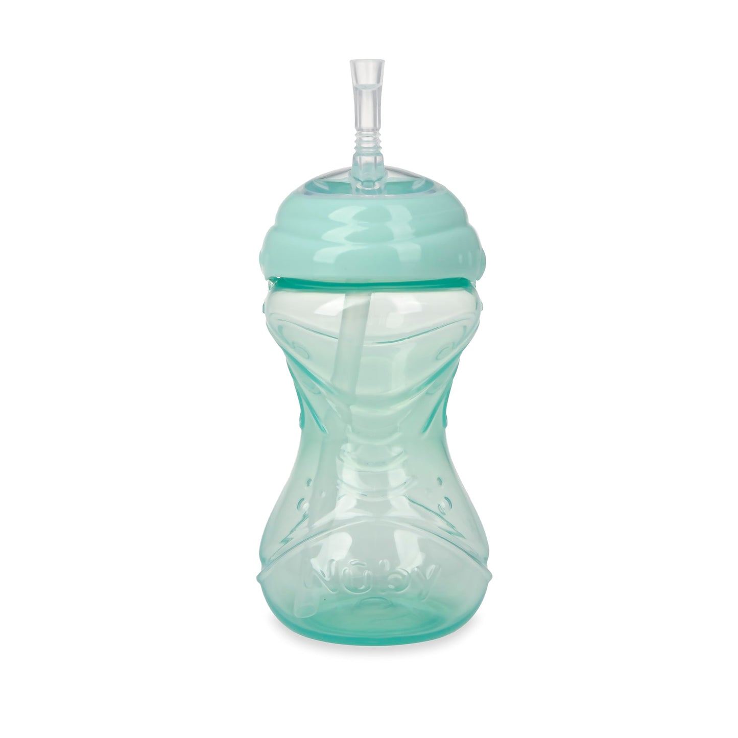 Nuby 3 Piece No-Spill Easy Grip Cup With Flex Straw, Clik It Lock Feature, Neutral, 10 Ounce