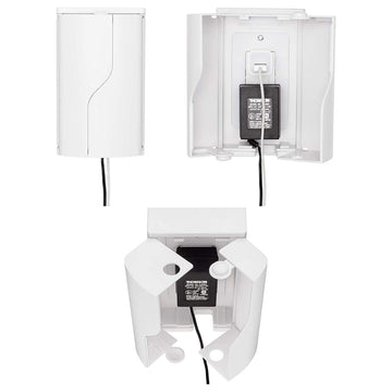 Safety Innovations Twin Door Baby Safety Outlet Cover Box For Babyproofing Outlets - More Interior Space For Extra Large Electri