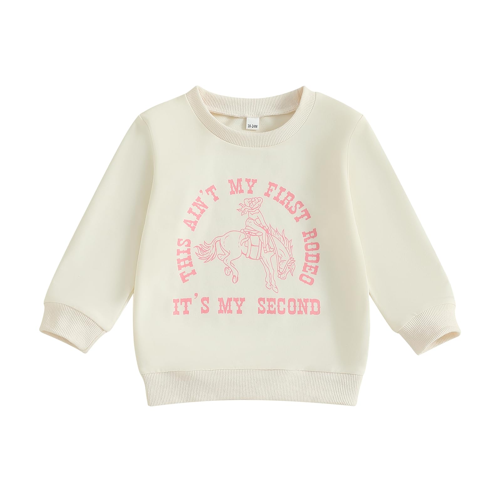 CREAIRY Toddler Baby Girl Boy 2nd Birthday Outfit This Aint My First Rodeo Its My Second T-Shirt Sweatshirt Fall Clothes (Pink