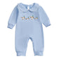 Bagilaanoe Infant Baby Boy Long Sleeve Romper Jumpsuit Pants Mallard Duck Outfit Fall One Piece Clothes (Blue, 0-3 Months)