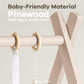 Comfy Cubs Wooden Baby Play Gym - Natural Finish Pinewood Baby Activity Gym With 5 Sensory Hanging Toys - Easy No-Tool Assembly,
