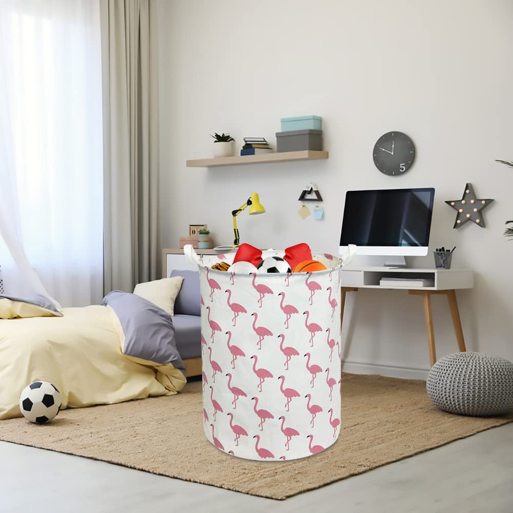 Clocor Large Pink Flamingo Laundry Hamper, Baby Girl Laundry Basket,Kids Toy Storage Bins,Nursery Decor,Bedroom,Bathroom,Gift Ba