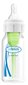 Dr. BrownS Narrow Bottle Natural Flow Options AntiColic Silicone Bottle(120 Ml, Pack Of 1, White)