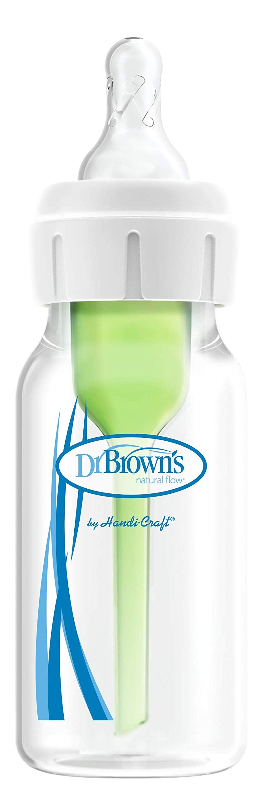Dr. BrownS Narrow Bottle Natural Flow Options AntiColic Silicone Bottle(120 Ml, Pack Of 1, White)