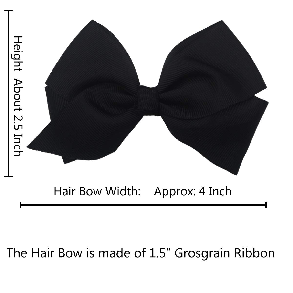 Joyoyo 40 Colors 4' Hair Bows Clips Girls Pigtail Bows Alligator Clips For Baby Girls Fine Hair Infants