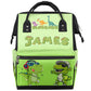 SPYORBKX Baby-Boys Dinosaur-Diaper-Backpack Custom-Name Nappy-Bag for Boys